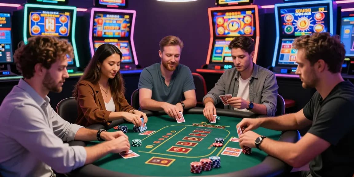Exciting online casino atmosphere showcasing diverse players at interactive tables and vibrant gaming screens on https://eviz.org.uk.