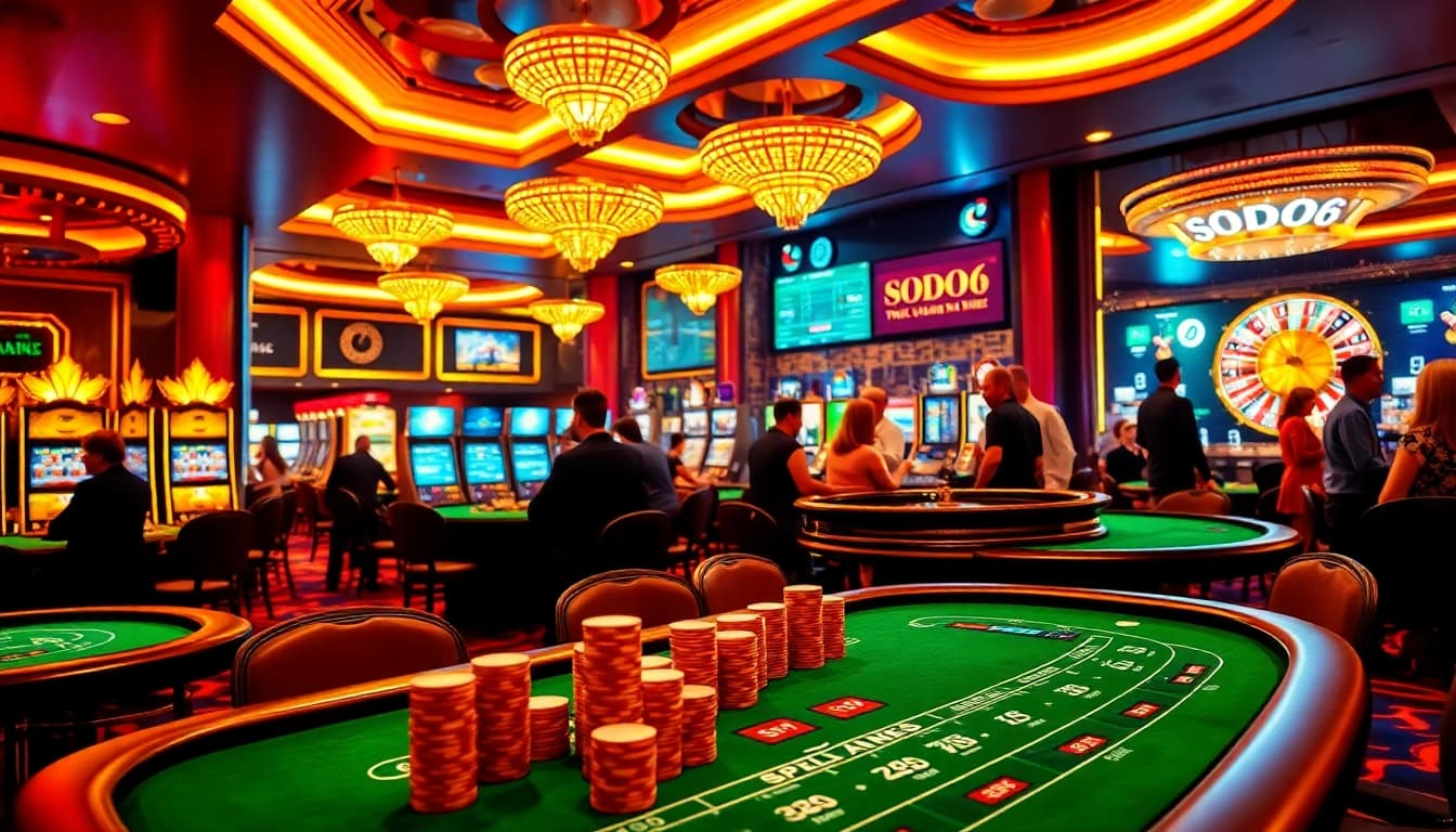 Players enjoying intense games at SODO66 casino with vibrant atmosphere and betting excitement.