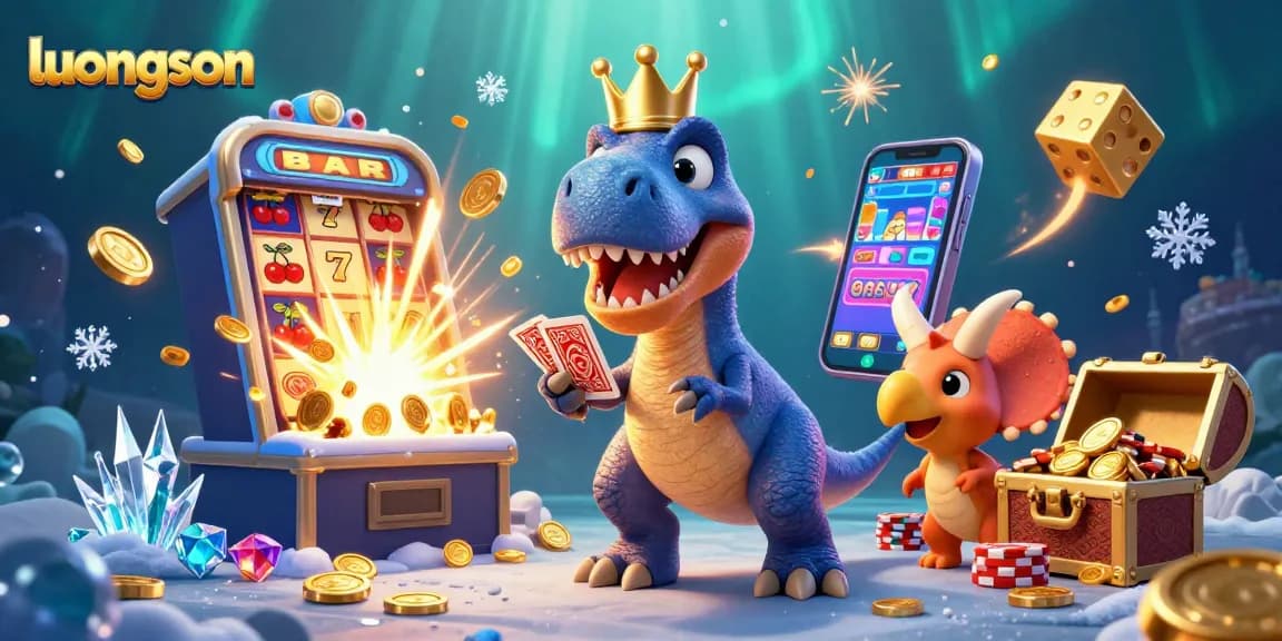Watch luongson players enjoying card games and casino action in a vibrant 3D illustration.