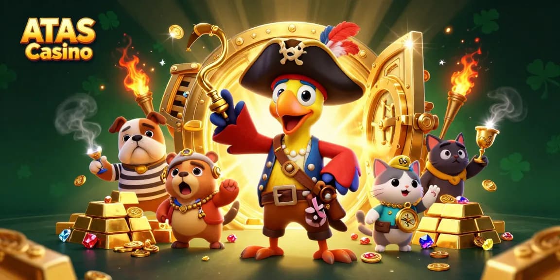 Experience thrilling gameplay at ATAS Casino with vibrant 3D characters and rich casino elements.