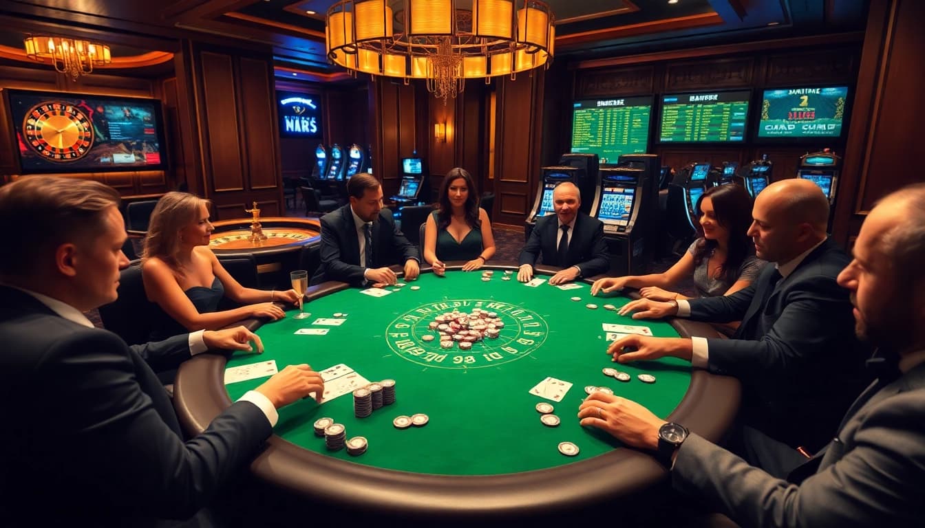 Experience the thrill of high-stakes poker with gamequeen ambiance in a luxurious casino.