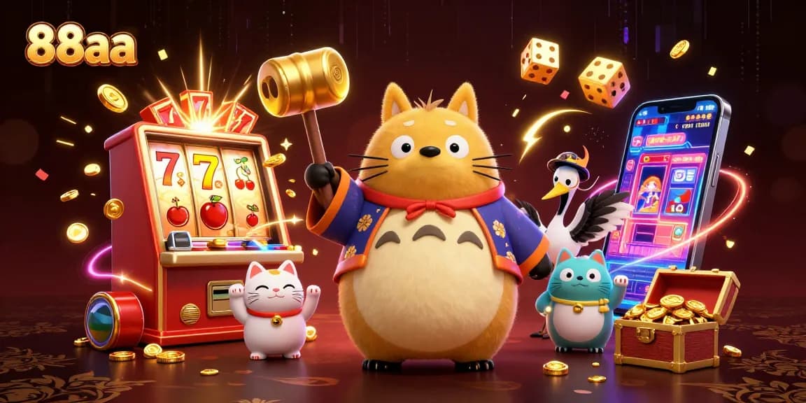 Engage in thrilling gameplay at 88aa with cheerful characters and vibrant slot elements.