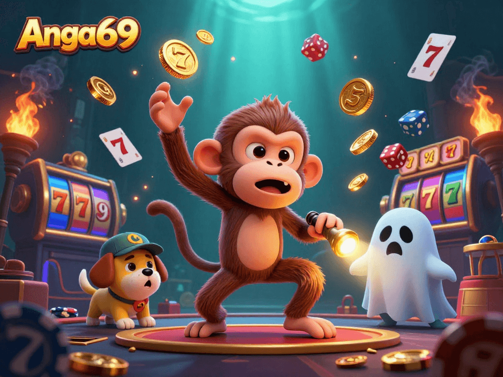Experience Angka69, the thrilling slot gaming adventure with a playful poltergeist monkey in action.