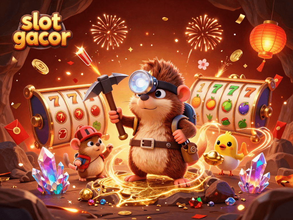 Win big with slot gacor in an exciting treasure-filled 3D casino scene.