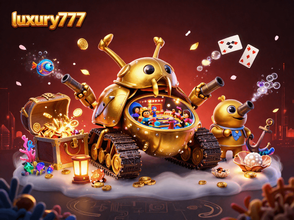 Permainan luxury777 slot dengan jackpot mengesankan dan elemen kasino di sekelilingnya.