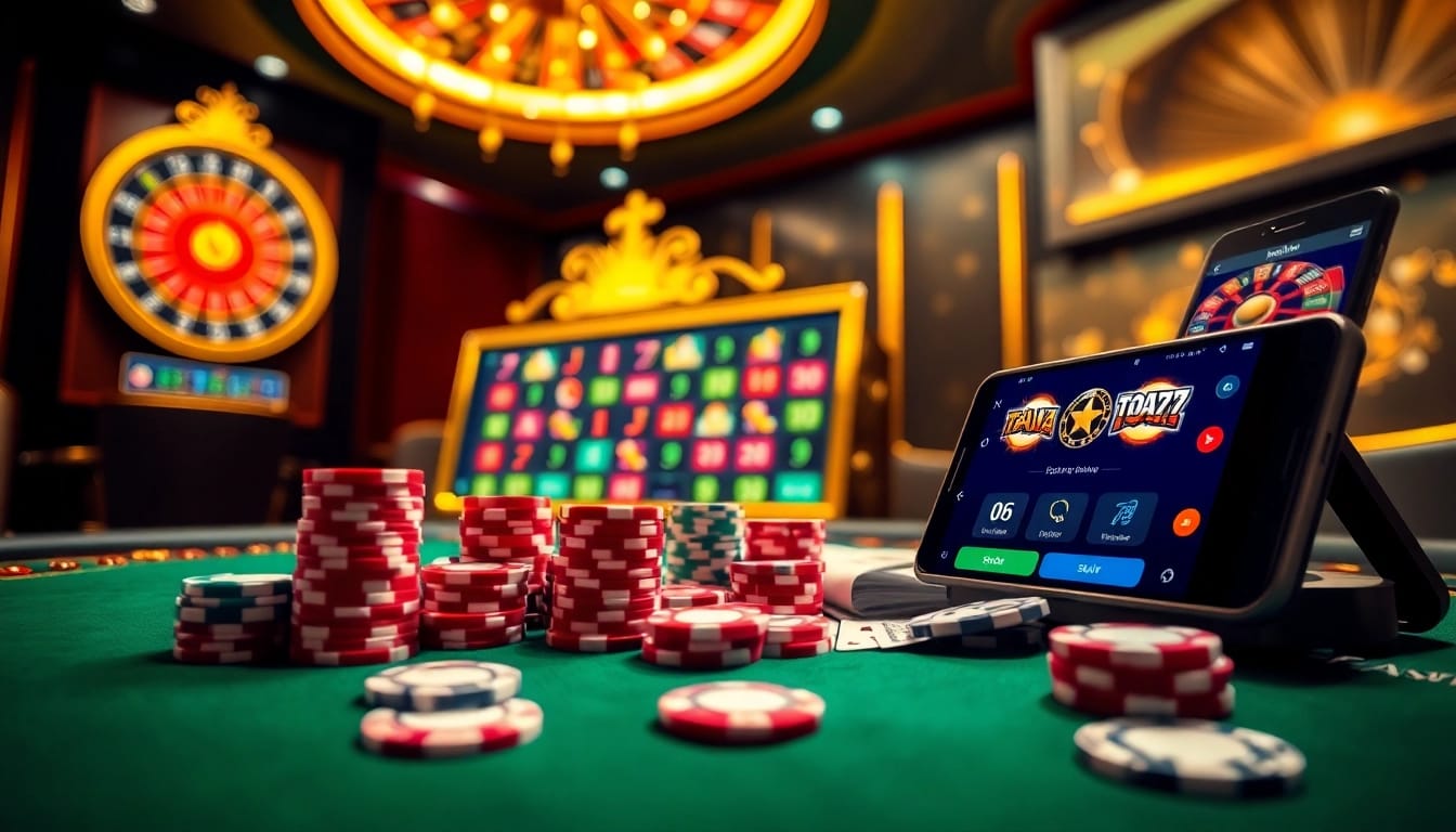 Taya777 gaming scene highlighting vibrant casino tables and exciting gameplay.