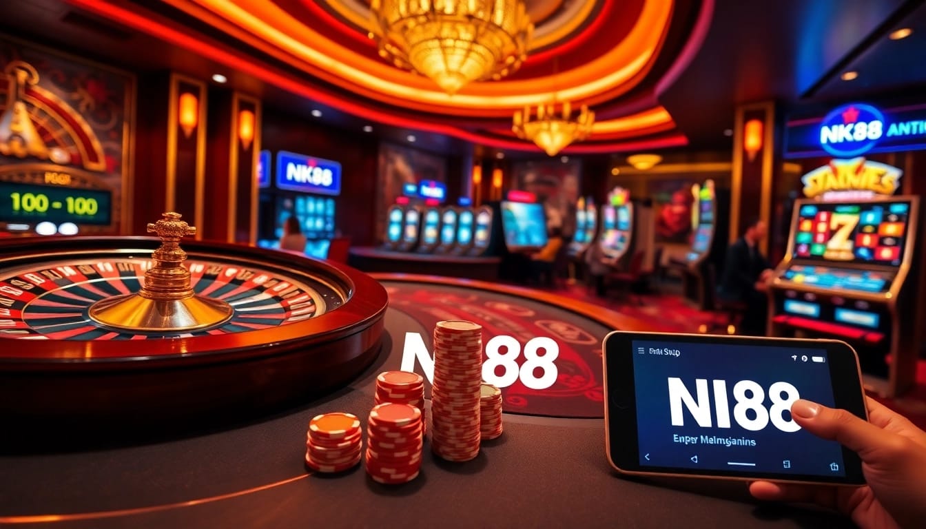 Engaging in exciting online gambling at https://nk88vip.it.com/ with immersive casino visuals and gaming interfaces.
