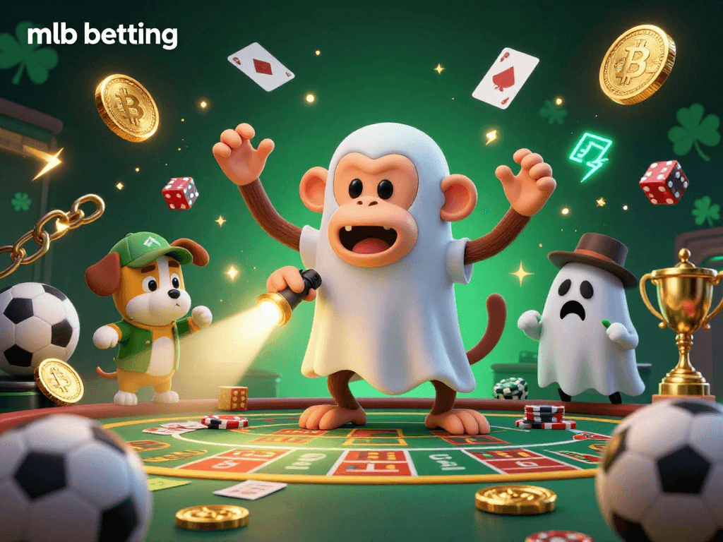 Engage in mlb betting with colorful sports elements and vivid casino themes in this dynamic illustration.