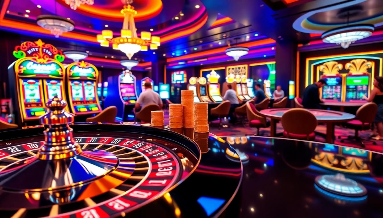 Experience thrilling casino action at https://thabethome.com/ with professional poker tables and vibrant slot machines.