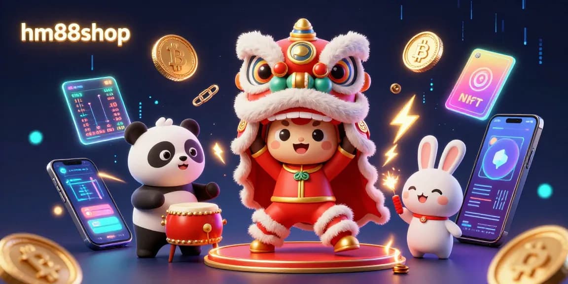 Experience vibrant gaming excitement at hm88shop through engaging crypto elements and festive characters.