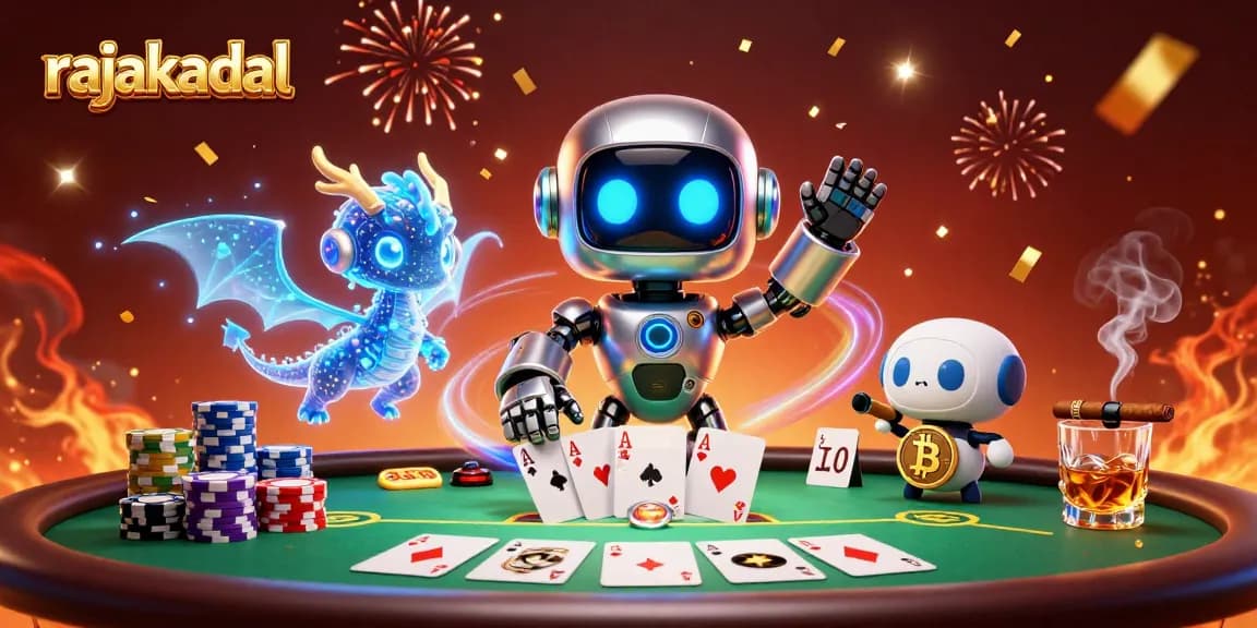Rasakan keseruan permainan di rajakadal dengan robot cyberpunk dan elemen poker menarik.
