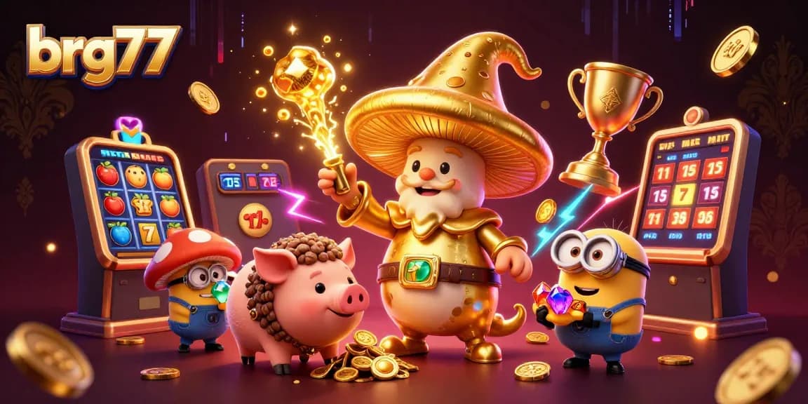 Experience the thrilling magic of brg77 with the golden wizard and dynamic casino elements.