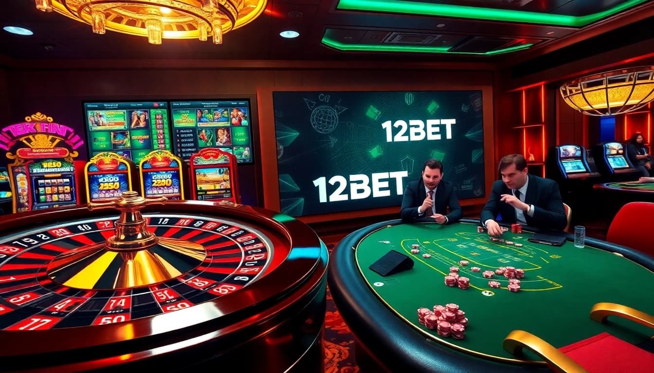 Experience the excitement of 12BET with engaging casino games and vibrant visuals.