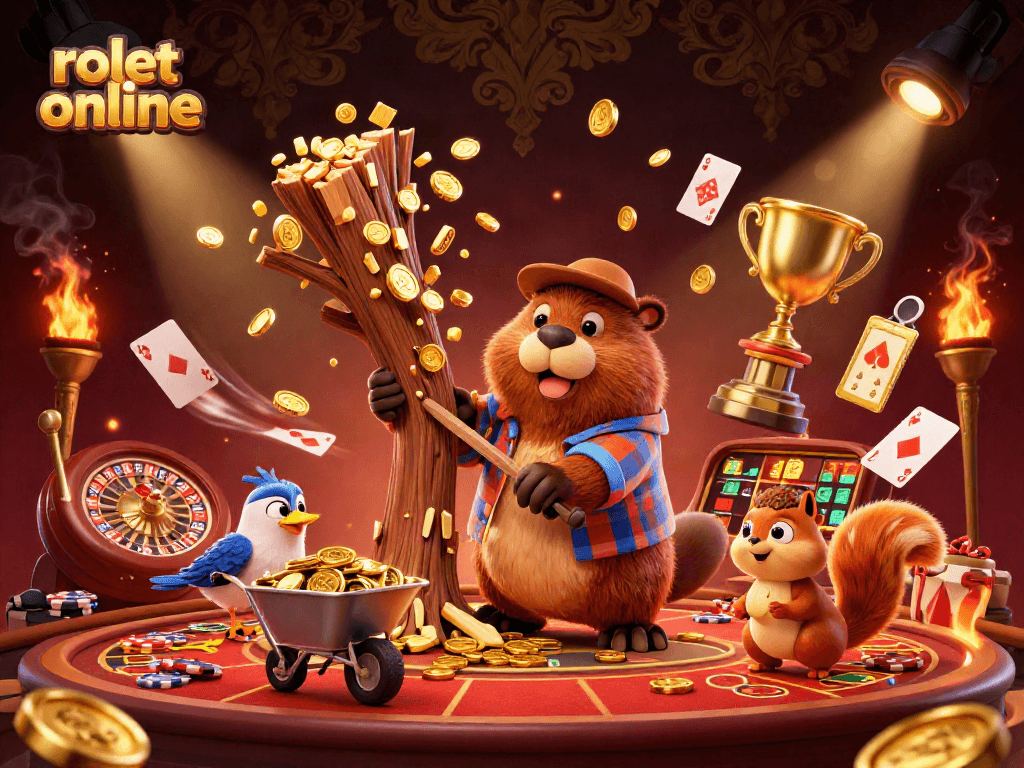 Play rolet online with vibrant casino characters in a dynamic 3D illustration showcasing action and excitement.