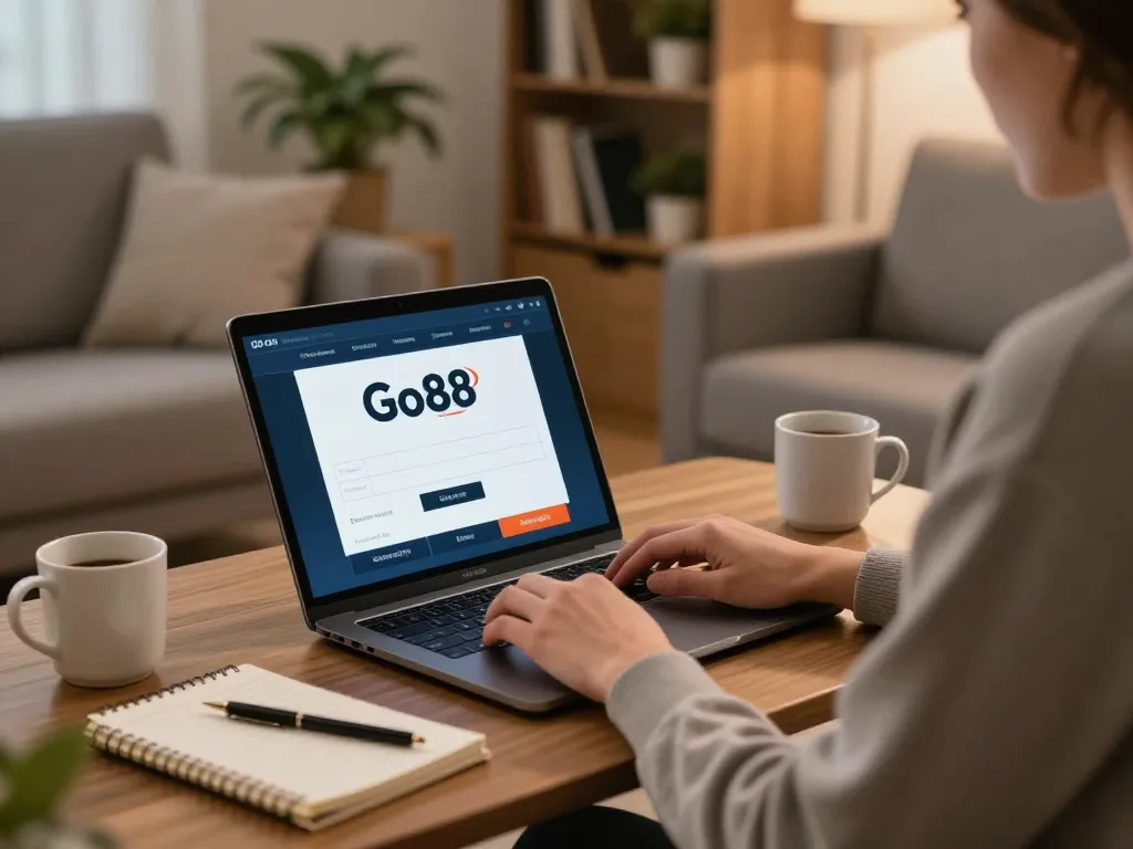 Engaging moment of online gaming at home using the Go88 app for strategic play.