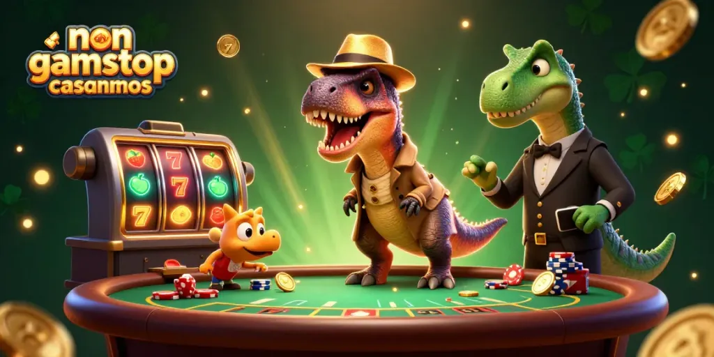 Experience thrilling gameplay at non gamstop casinos with vivid cartoon characters engaging in blackjack.
