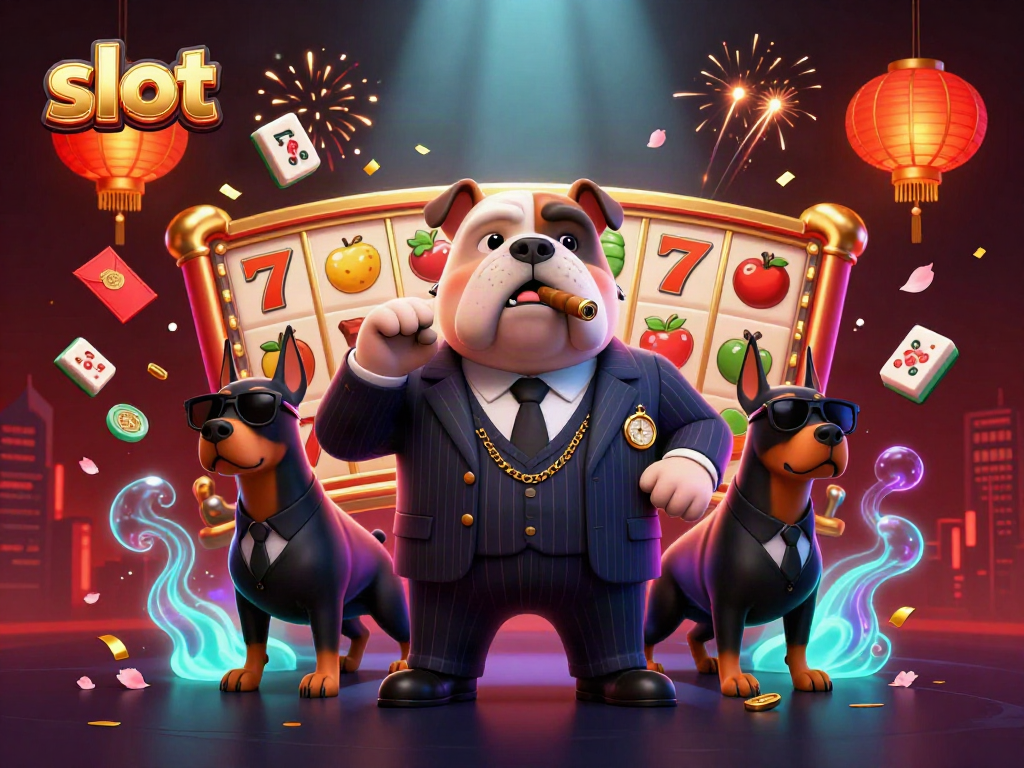 Experience thrilling slot action with a charismatic mafia bulldog and bodyguard Doberman pair.