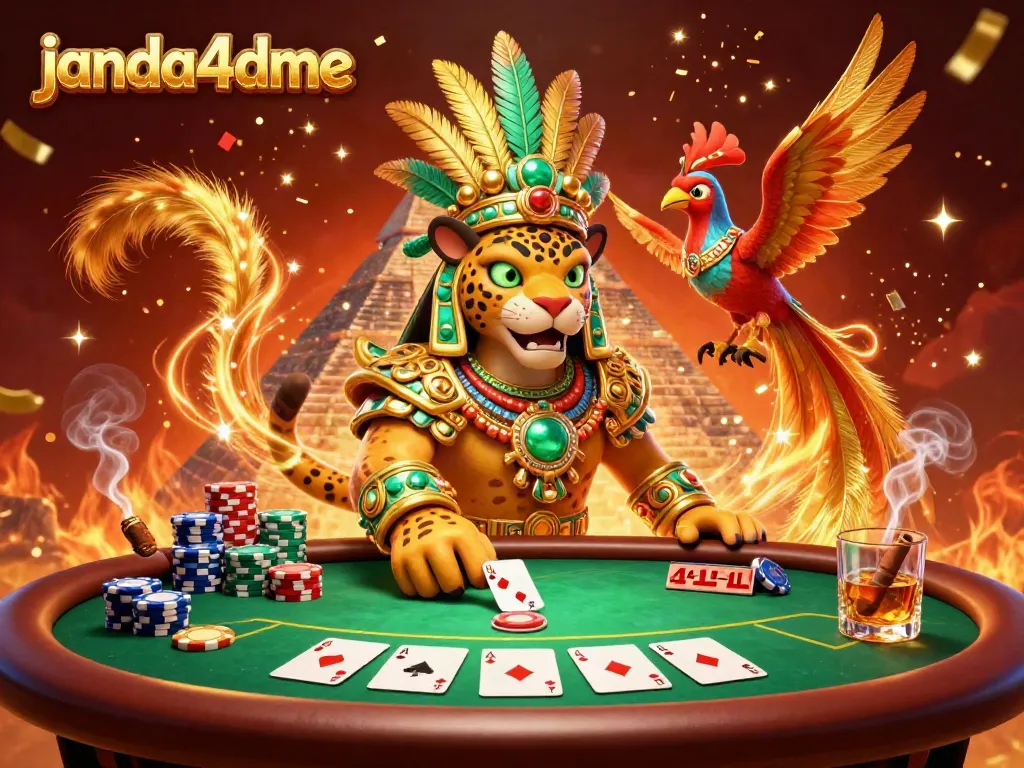 Janda4dme menampilkan suasana taruhan poker yang meriah dan mendebarkan dengan karakter unik.