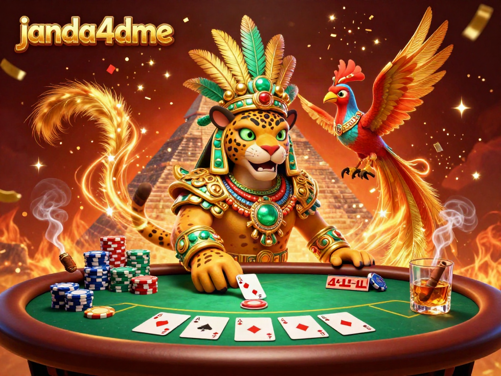 Janda4dme menampilkan suasana taruhan poker yang meriah dan mendebarkan dengan karakter unik.