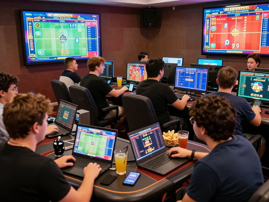 Players engaging in the SC88 Game while enjoying a social atmosphere with vibrant screens