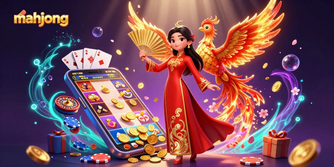 Engage with mahjong slot games featuring vibrant visuals and exciting gameplay elements in this 3D illustration.