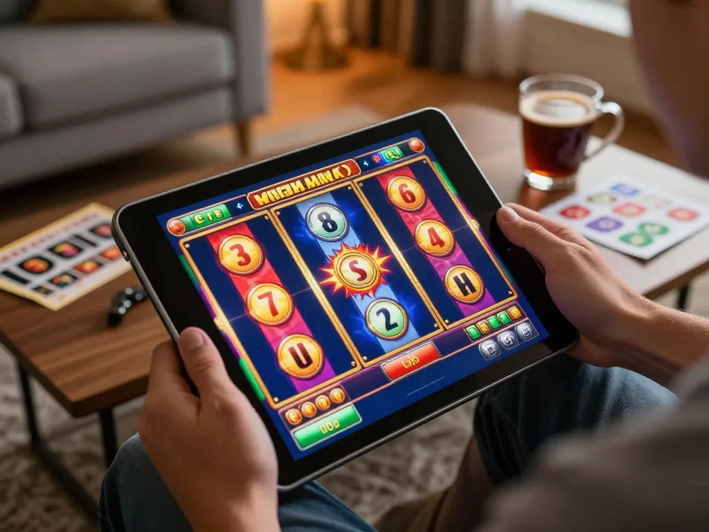 Experience the excitement of Slot Pulsa with engaging online slot gameplay on a tablet.
