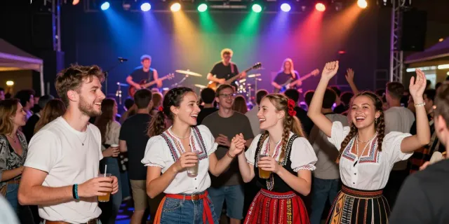 Exciting concert scene in Lithuania with friends enjoying the full calendar here of events.