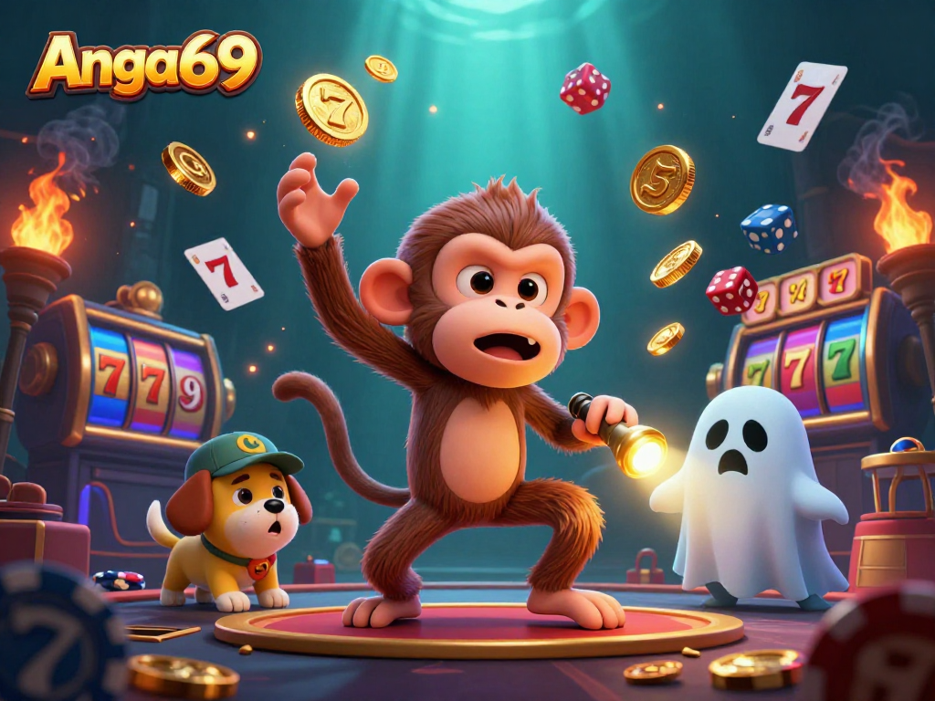 Experience Angka69, the thrilling slot gaming adventure with a playful poltergeist monkey in action.