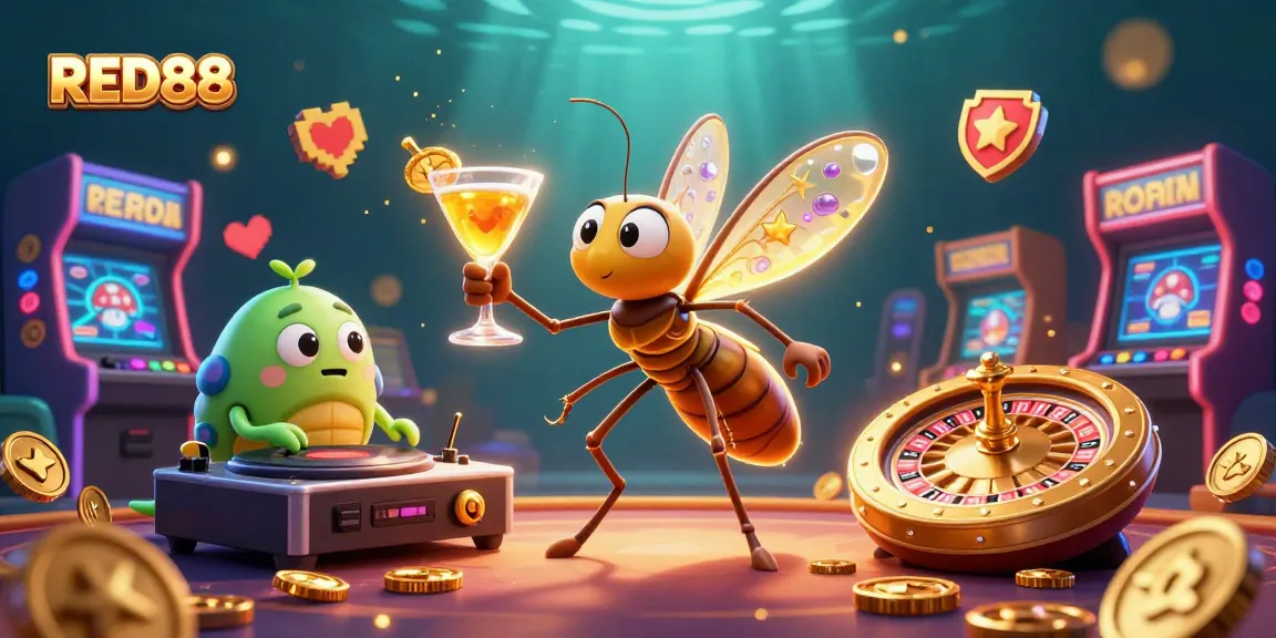 Experience excitement at RED88 casino featuring a frozen mosquito mascot and fossil DJ with roulette!