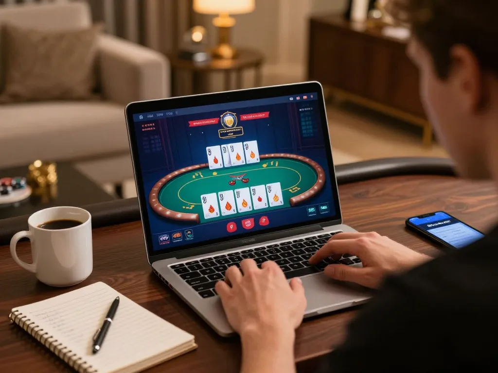 Engaging online poker gameplay on kuwinfi app displaying strategic insights and betting options.