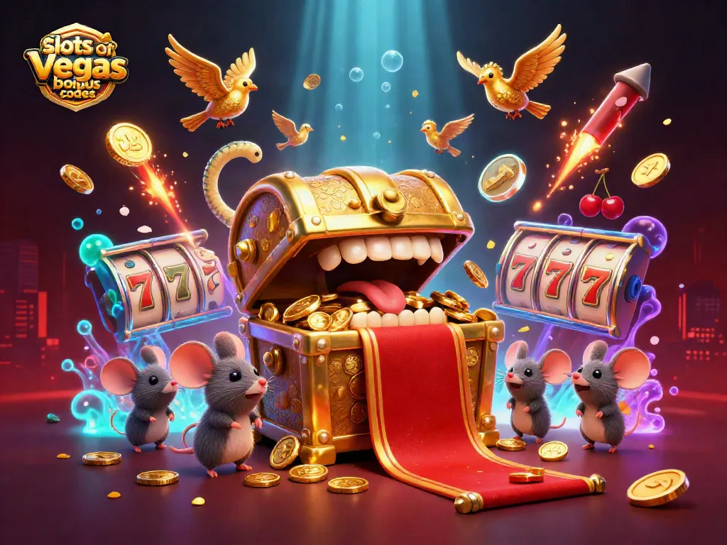 Explore slots of vegas bonus codes in this vibrant and engaging casino scene.