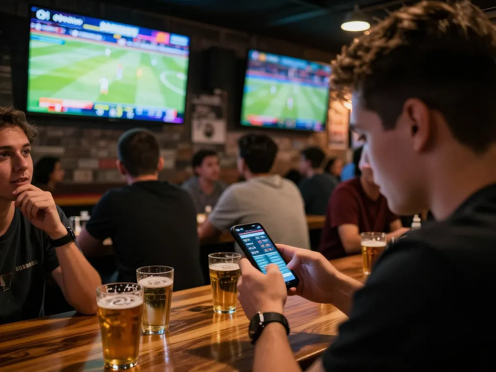 Fans engaging with Okwintv live sports betting on smartphone during an exciting match.
