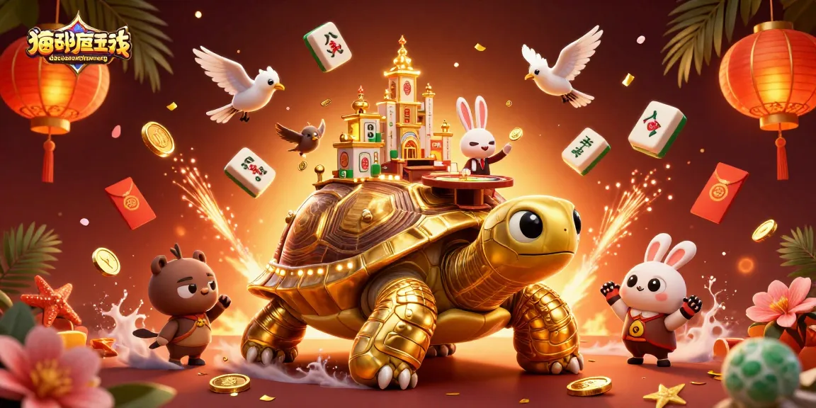 Experience thrilling gameplay at dacsandatphanrang with a vibrant casino scene featuring a rabbit dealer, golden tortoise, and festive decorations.