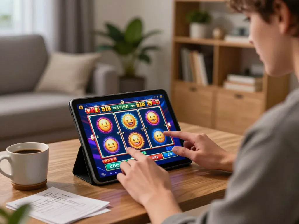 Play exciting slots on Planet88 with vibrant graphics in a cozy online gaming setting