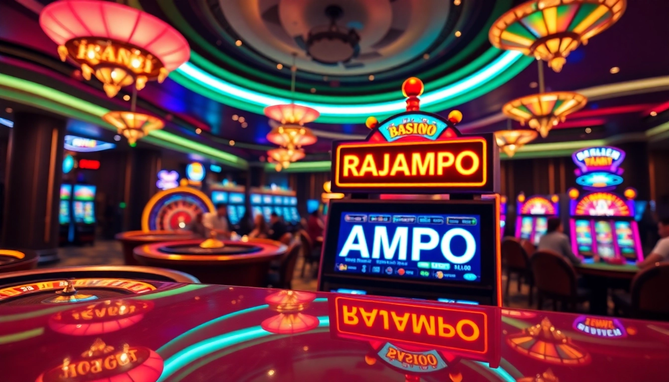 Rasakan sensasi mesin slot pemenang RAJAMPO dalam suasana kasino yang dinamis.