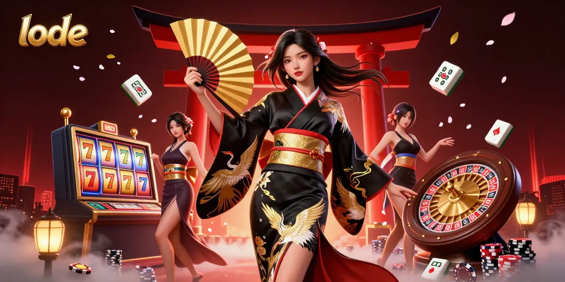 Experience winning moments at lode with vibrant Asian casino-themed illustration showcasing dynamic characters and captivating game elements.