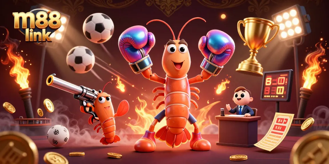Cược với liên kết m88 trong khi chiến thắng trong một trận đấu casino 3D sống động với các yếu tố thể thao năng động.