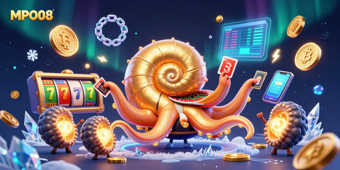 Engage with MPO08's immersive online gaming experience featuring slot elements and crypto coins.
