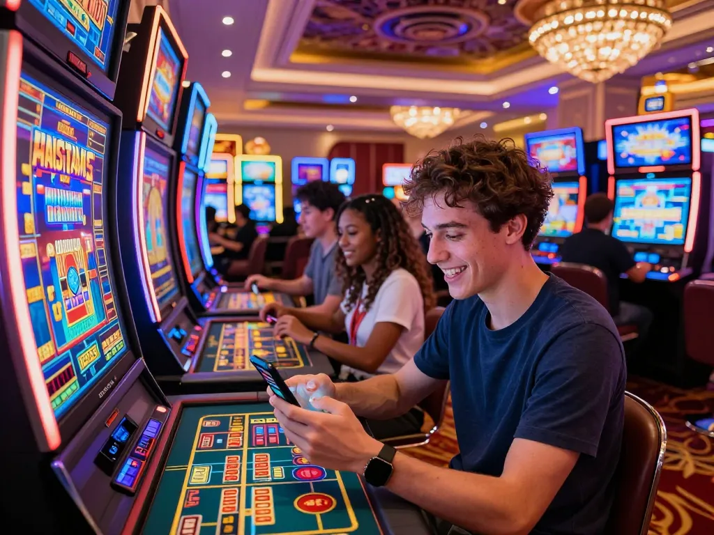 B52club không bị chặn - Engaging online gaming scene with diverse players enjoying a vibrant virtual casino atmosphere.