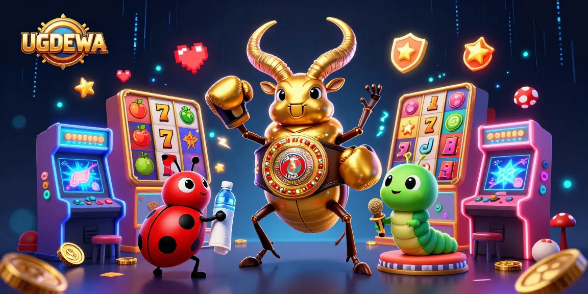 Join the excitement at UGDEWA with a vibrant 3D illustration of lively casino characters.