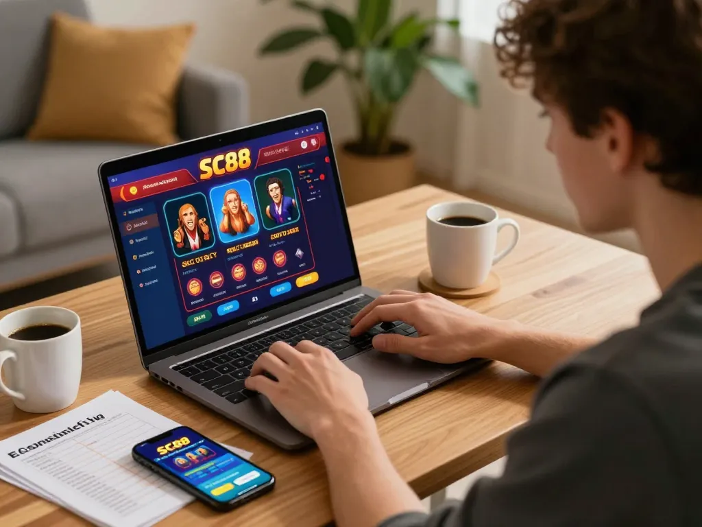 Player engaging with the SC88 online casino, showcasing a strategic betting session.