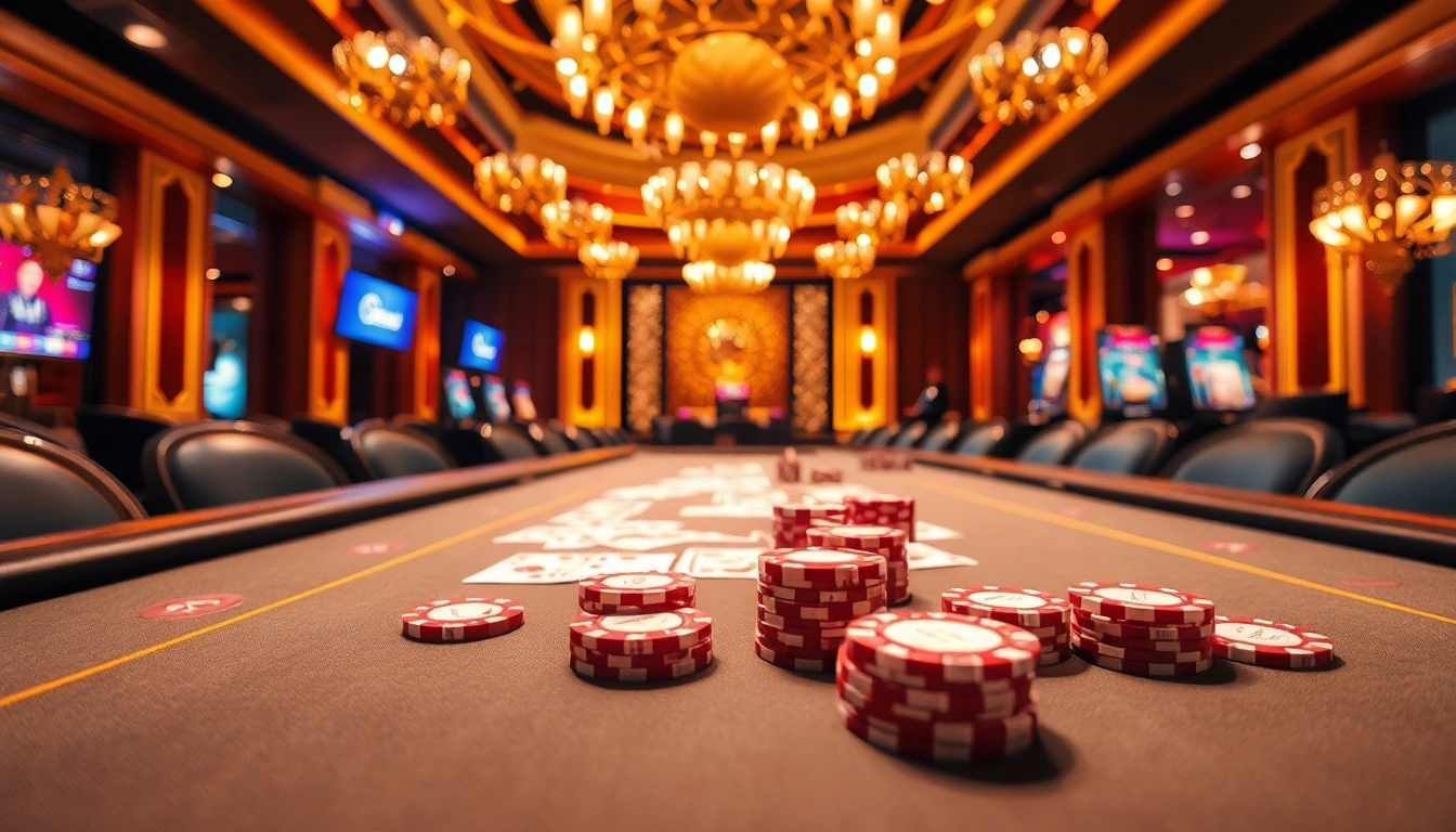 Experience thrilling gameplay at AT99娛樂城 with vibrant casino table and luxurious ambiance.