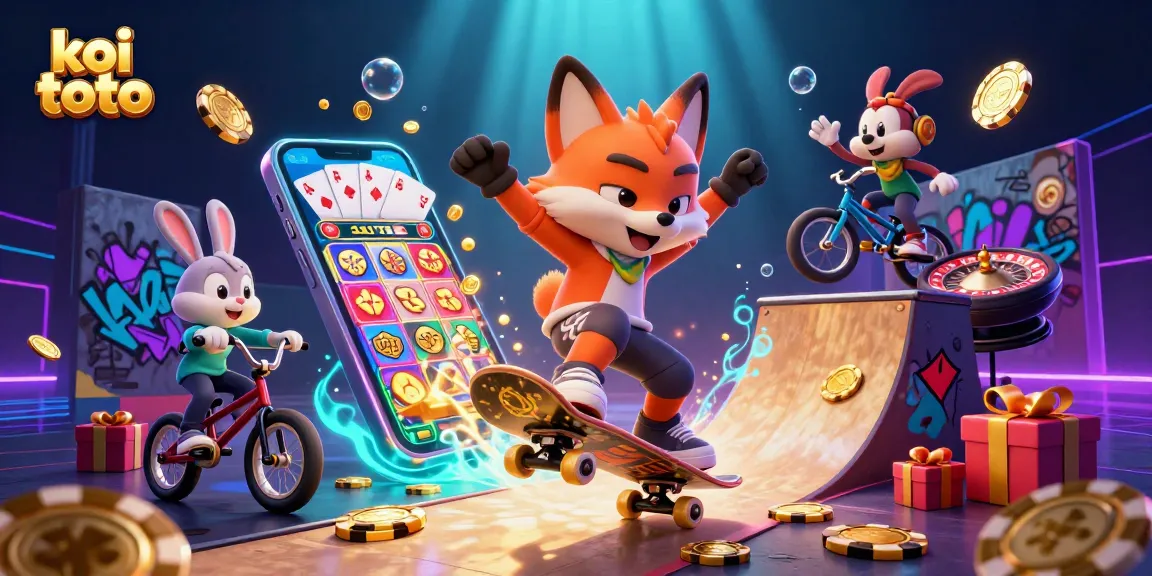 Experience the thrilling world of koi toto with vibrant slot games and cartoon characters in action.