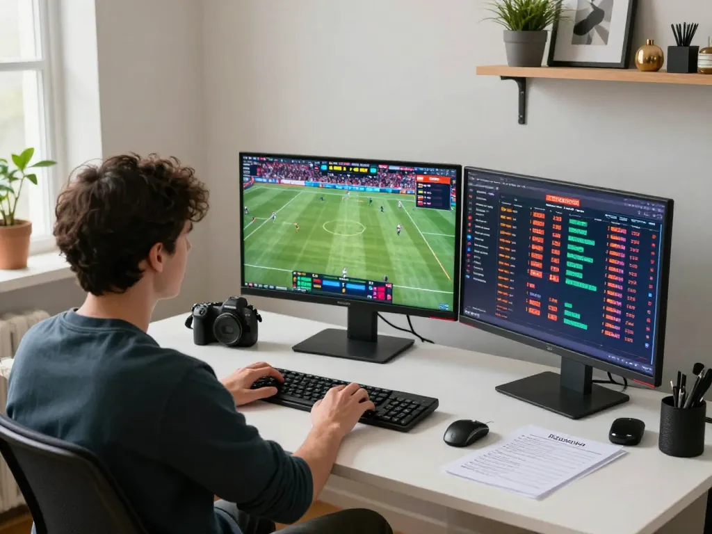Person engaging with online sports betting interface showcasing Vmax ok strategies for better odds