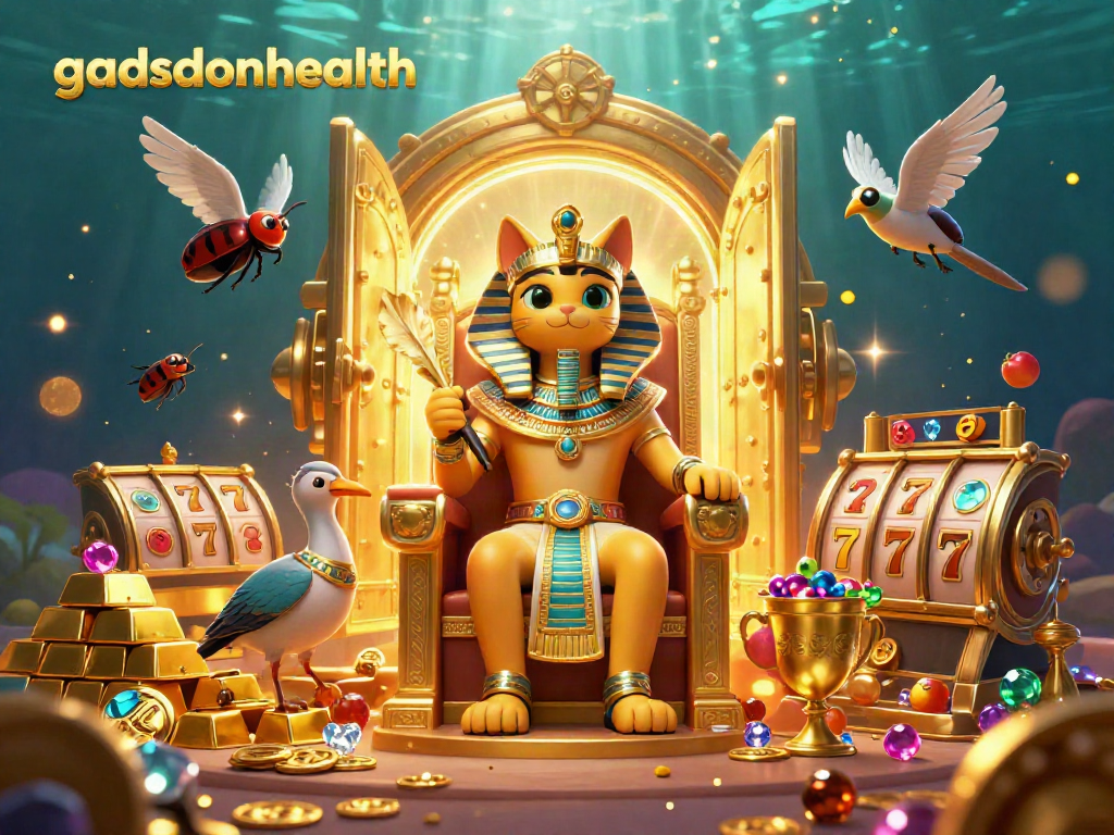 Gadsdenhealth menghadirkan slot menarik dengan karakter kucing firaun di panggung kemewahan.