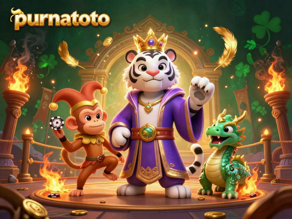 Menangkan permainan slot gacor di purnatoto dengan kehadiran singa putih megah dan monyet emas konyol.