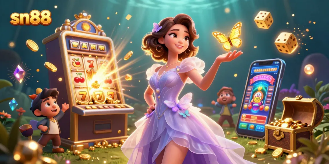 Experience the thrill of sn88 with dynamic casino games, golden coins, and vibrant graphics.