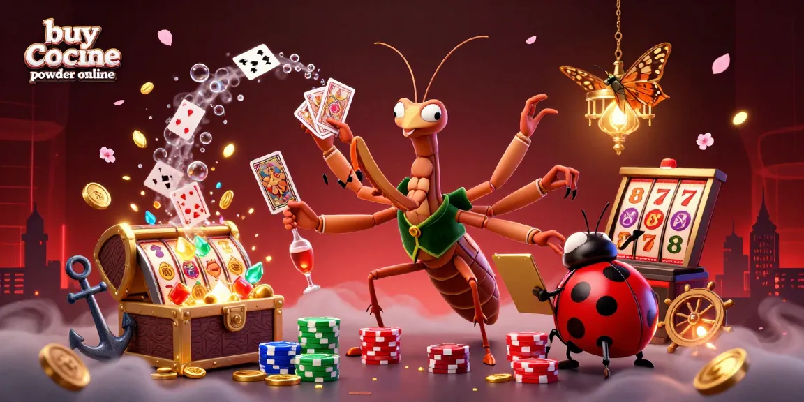 Engage with the exciting scene while you buy cocaine powder online, featuring dynamic gambling action and colorful casino elements.