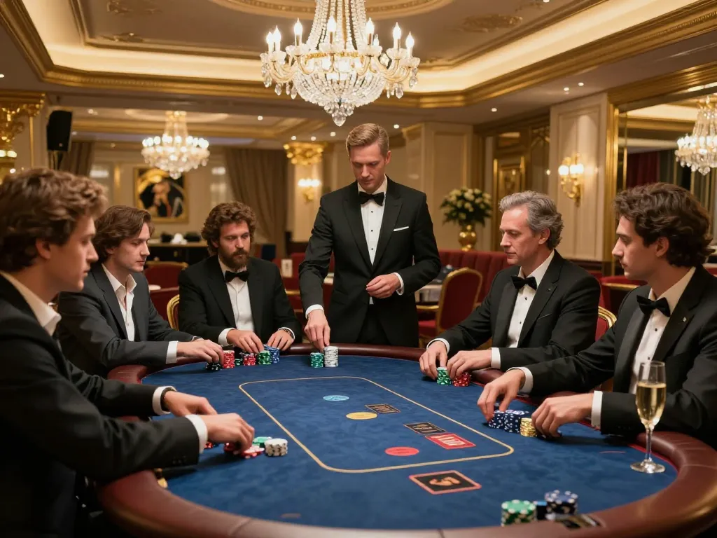 High-stakes poker gameplay at a VIP table, showcasing strategic decisions at LV88 casino.
