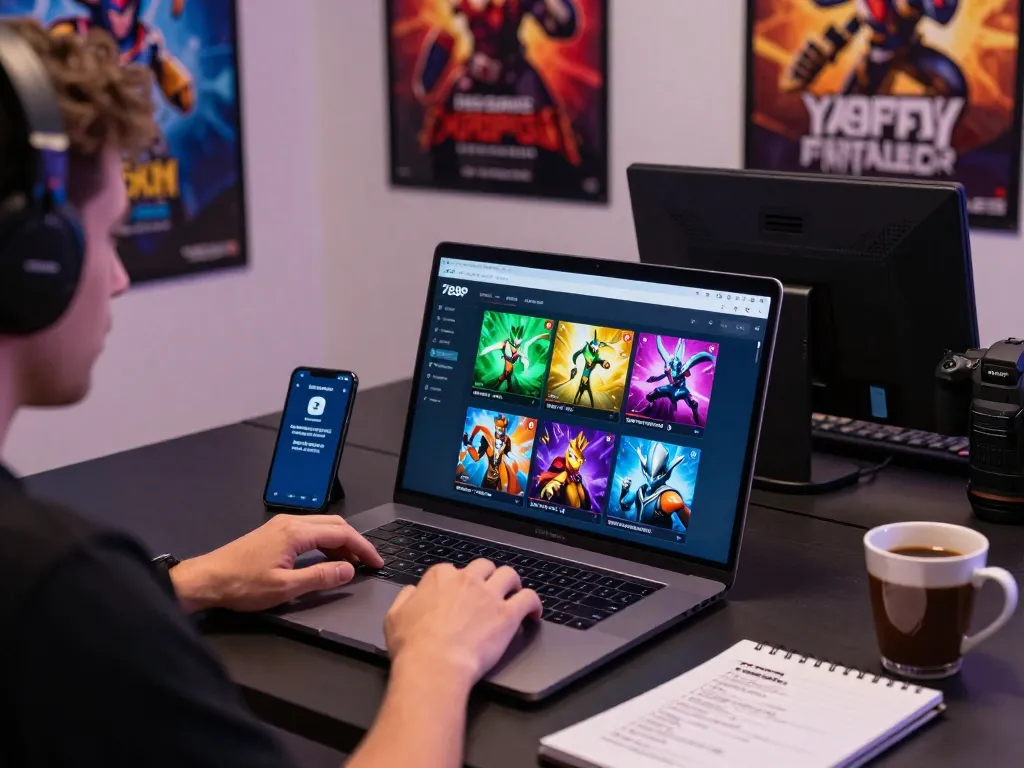 Engaged user on 789P GG gaming platform with laptop and strategies visible, demonstrating vibrant online gambling experience.